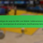 Códigos de canje de NBA Live Mobile: Celebraciones de eventos, recompensas de aniversario, bonificaciones temáticas