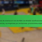 Premios de eventos en vivo de NBA Live Mobile: bonificaciones por referencias, recompensas por invitaciones, promociones especiales