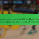 Premios de eventos en vivo de NBA Live Mobile: Desafíos diarios, Participación de la comunidad, Artículos exclusivos