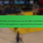 Premios de eventos en vivo de NBA Live Mobile: Desafíos de jugadores, Logros de hitos, Moneda extra