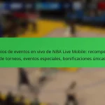 Premios de eventos en vivo de NBA Live Mobile: recompensas de torneos, eventos especiales, bonificaciones únicas